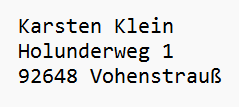 Karsten Klein, Holunderweg 1, 92648 Vohenstrauß
